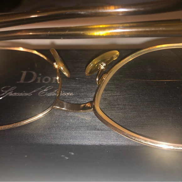 CHRISTIAN DIOR 60s 70s Vintage 2227 48 Butterfly Gold Frame Eyeglasses 55-16mm - Picture 9 of 16